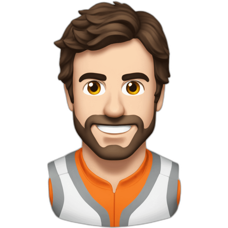 Fernando Alonso dentro de un fórmula 1 gritando socorro emoji