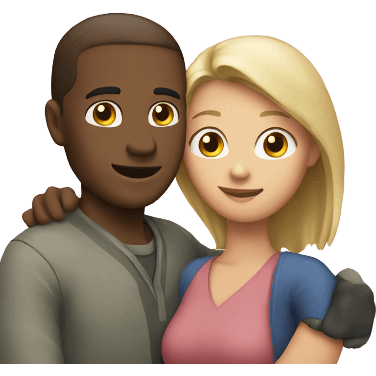 A man and Caucasian two women hugging emoji