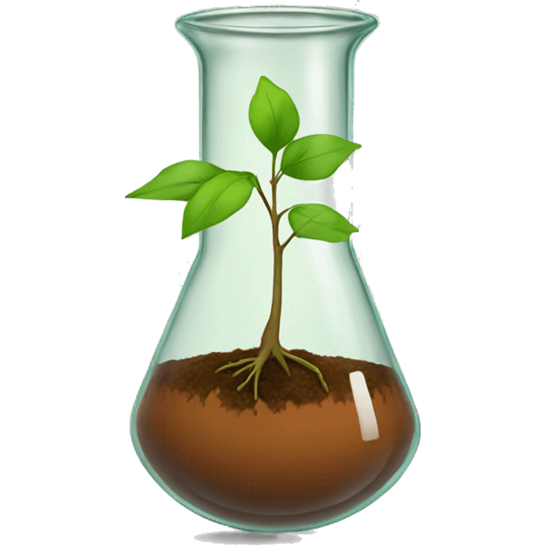 A beaker with a sapling inside it emoji