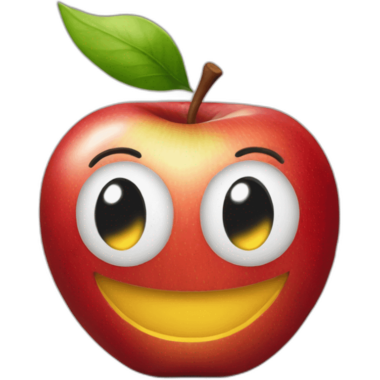 A smiling apple emoji