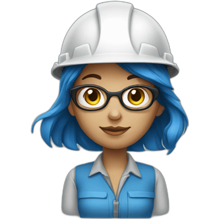 Civil engineer girl with azul hair emoji