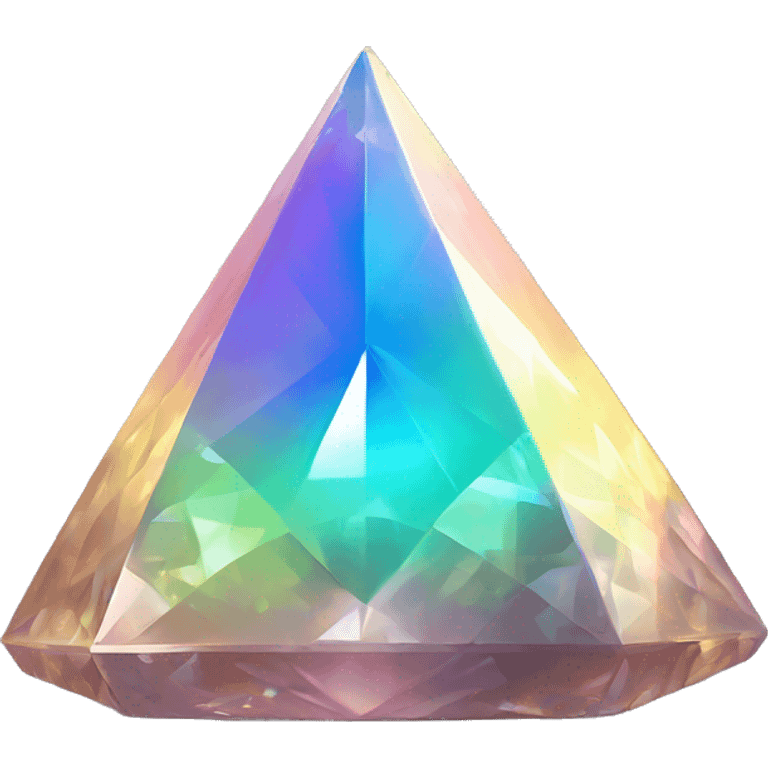 Pyramid-shaped 56-carat iridescent diamond crystal emoji