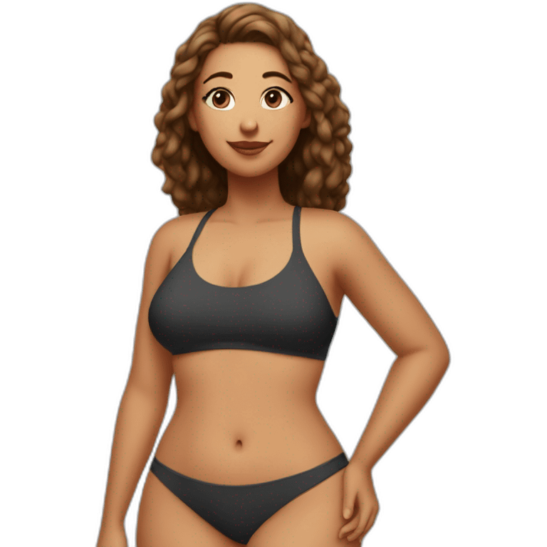 Slim-Thicc caucasian woman swimsuit posing emoji