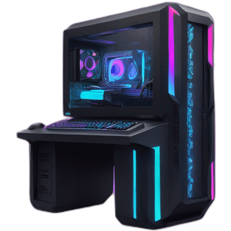 Neon RGB Gaming PC emoji