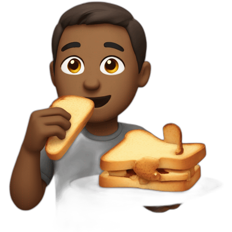 Arra eating a toast emoji