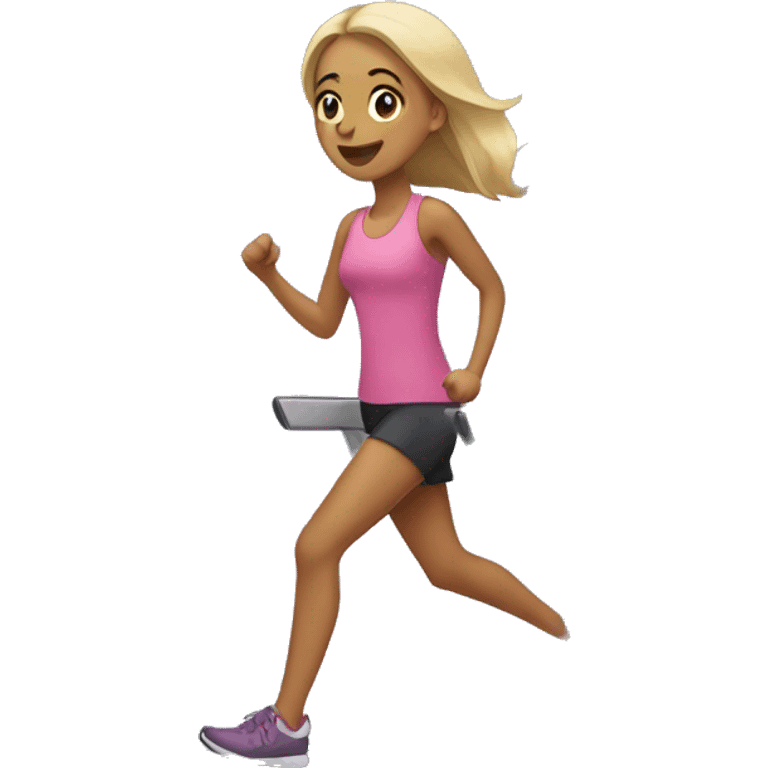 Girl on treadmill emoji