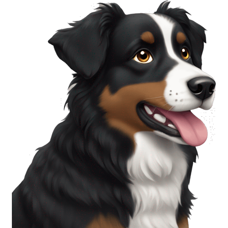 black australian shepherd dog with black muzzle emoji