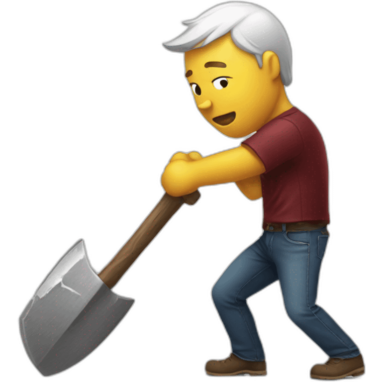 Elon hitting Twitter logo with a hammer emoji