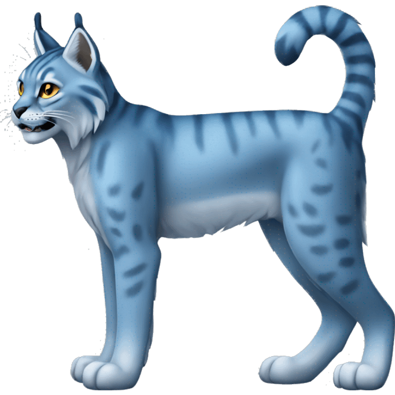 A blue lynx full body emoji