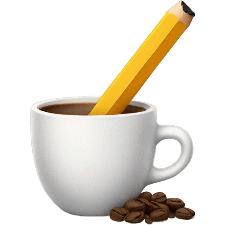 Pencil with coffee emoji