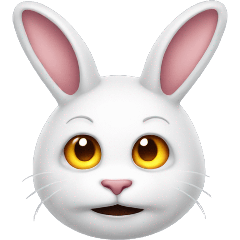 white devil bunny with horns emoji