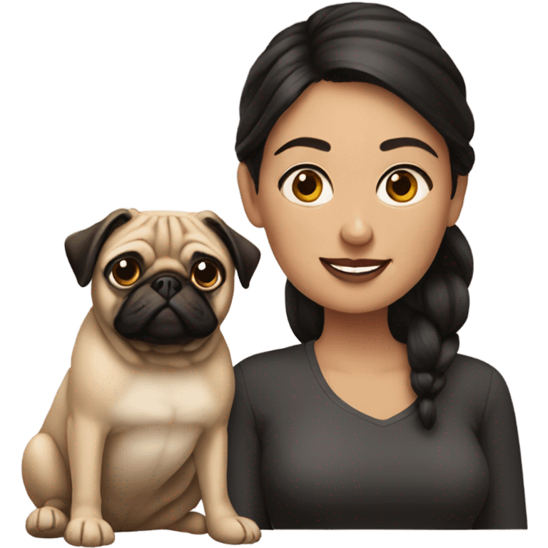 Woman with pug emoji