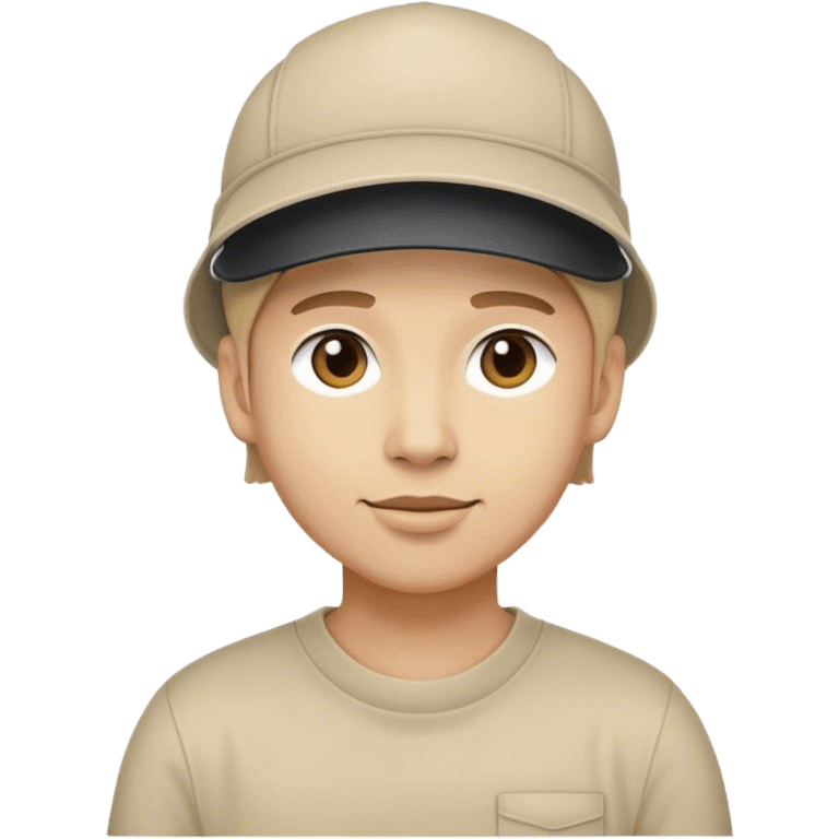 Diseñador con gorro de visera hacia atrás emoji