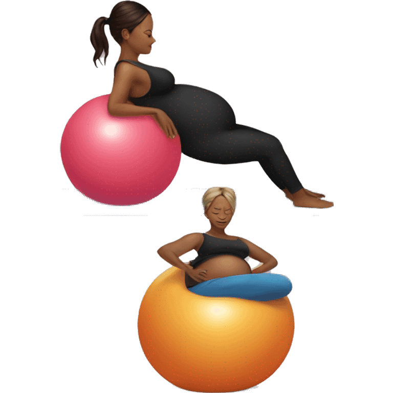 Pregnant Kelly on a yoga ball emoji