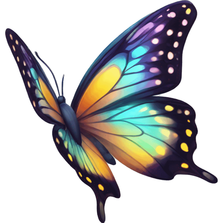 Shiny colorful starry glossy butterfly emoji