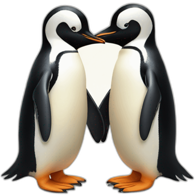 Two penguins holding hands emoji