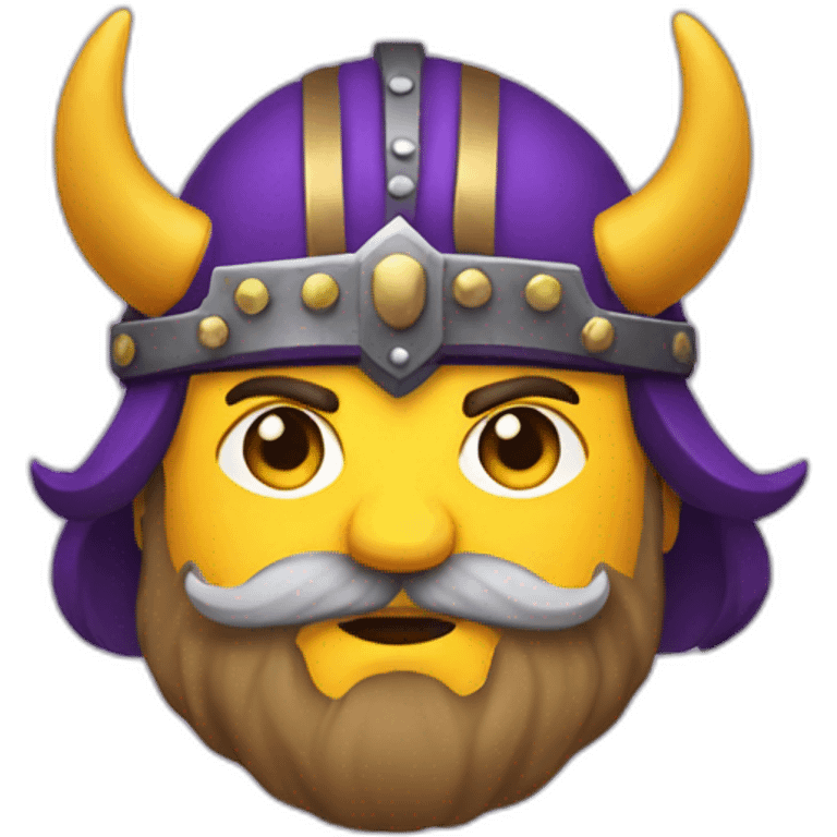 Purple and Yellow mustach Viking emoji