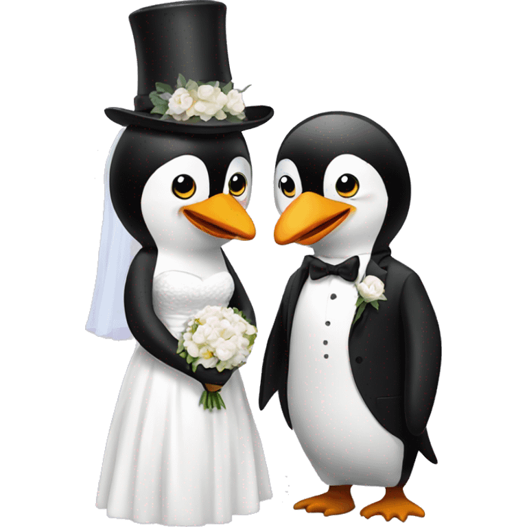 penguins getting married emoji