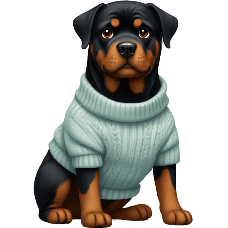 Rottweiler wearing a sweater emoji