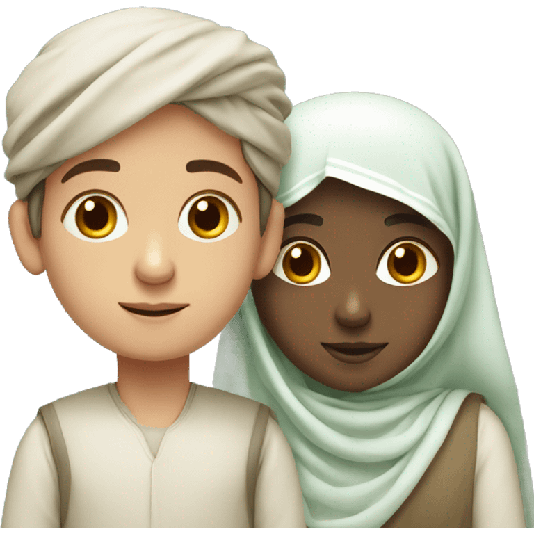 Cute Syrian boy and saudi girl emoji