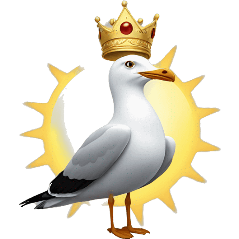 Seagull crown and sun emoji