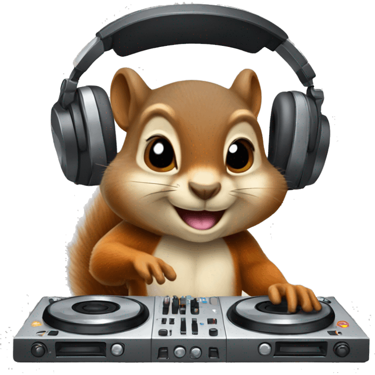 Squirrel playing dj emoji