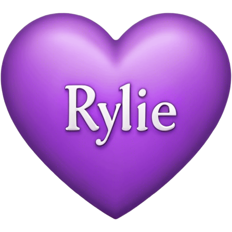 Purple heart with the letters Rylie in the middle  emoji