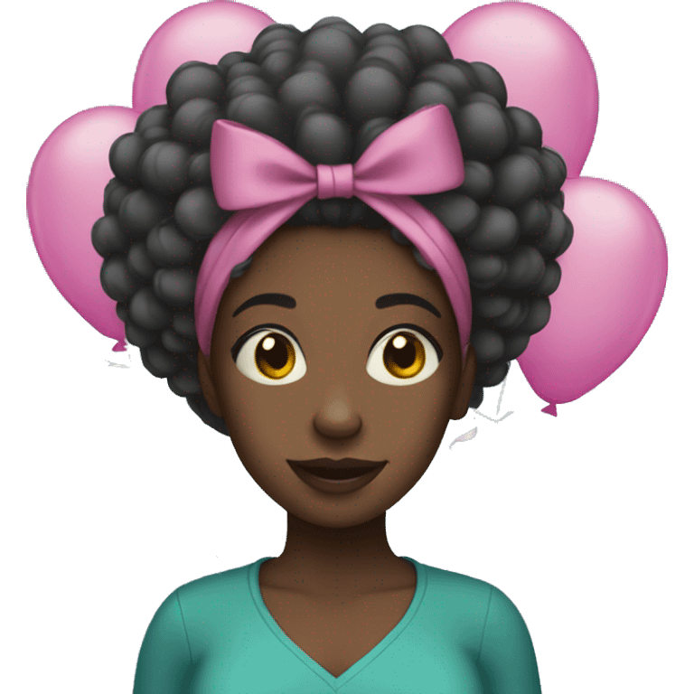 Black girl with balloons  emoji