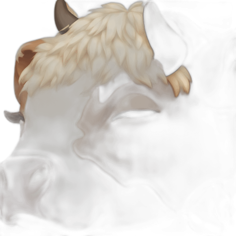 cow that is sleeping with cat ears emoji