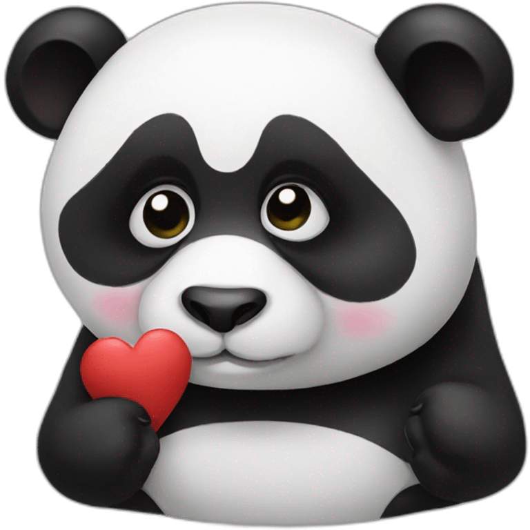 Panda kissing emoji