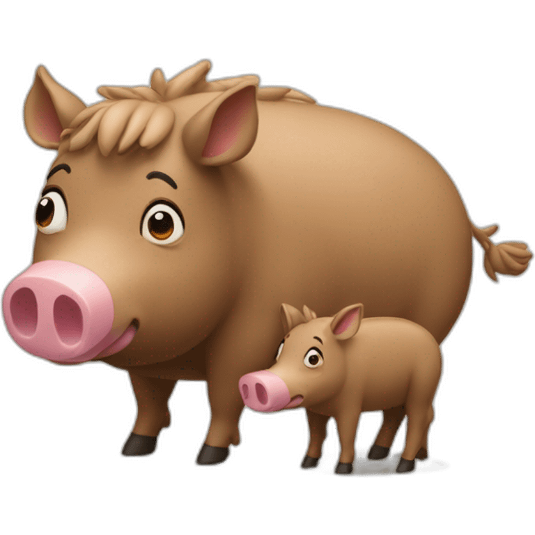 Maman sur un cochon emoji