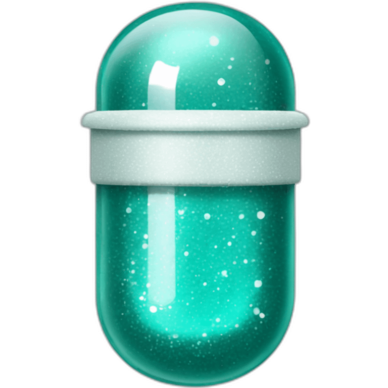 teal medicine capsule, sparkles and texture emoji