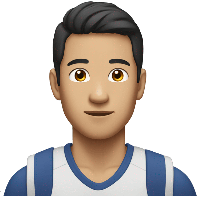 young asian man with no beard or mustache, athletic clothes  emoji