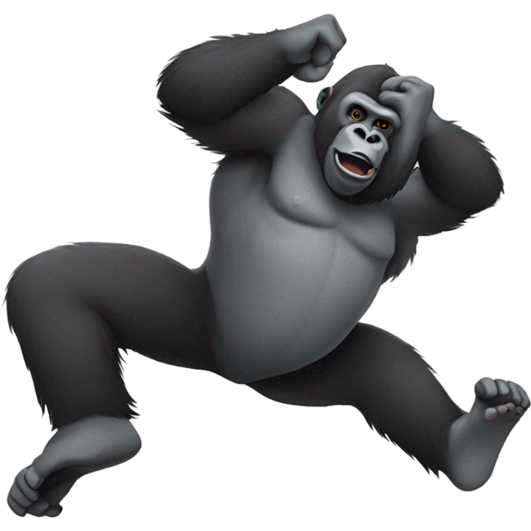 Gorilla doing a backflip emoji