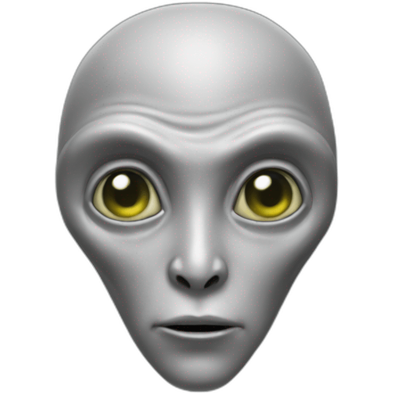 Grey alien head no details -nose  emoji