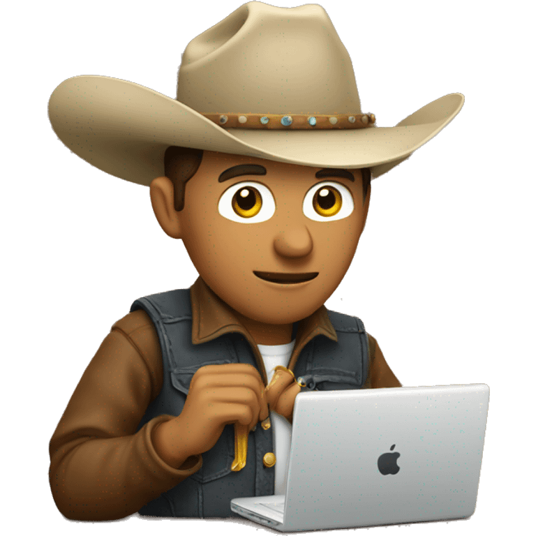 cowboy with a computer emoji