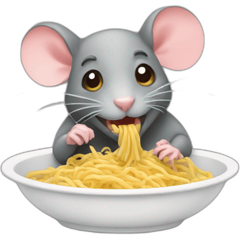 Rat eating pasta emoji