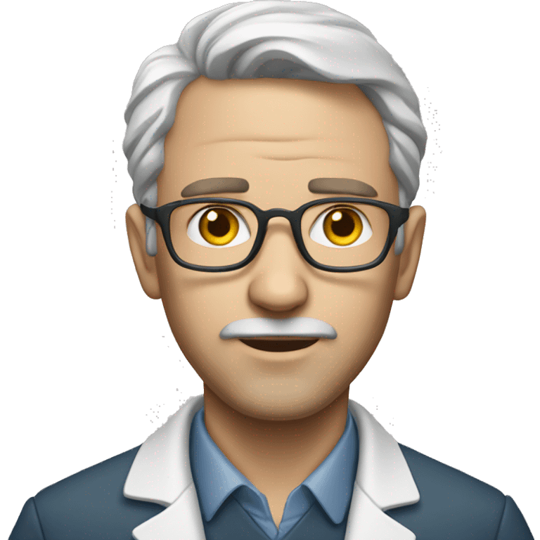 science serious white man emoji