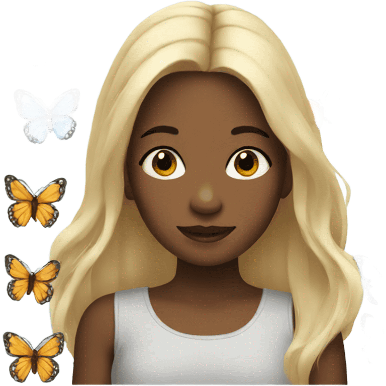 Girl with butterflies  emoji