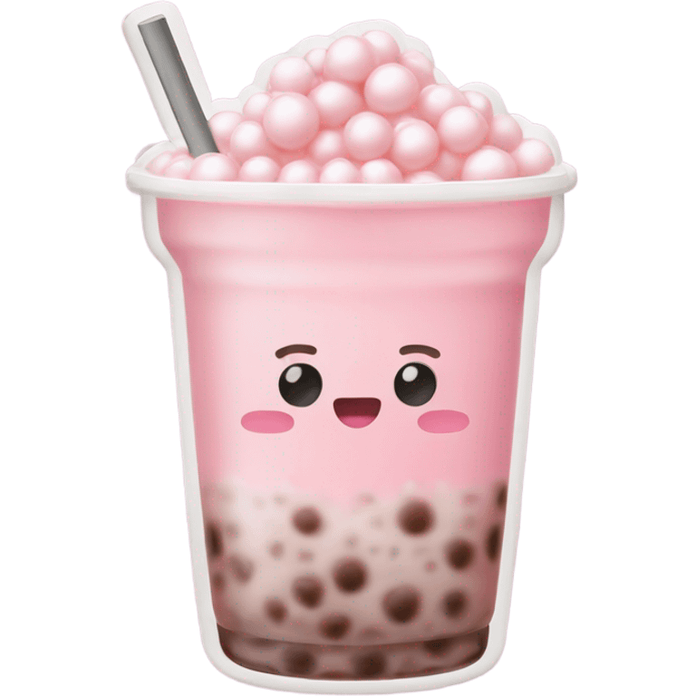 Light pastel pink boba drink emoji