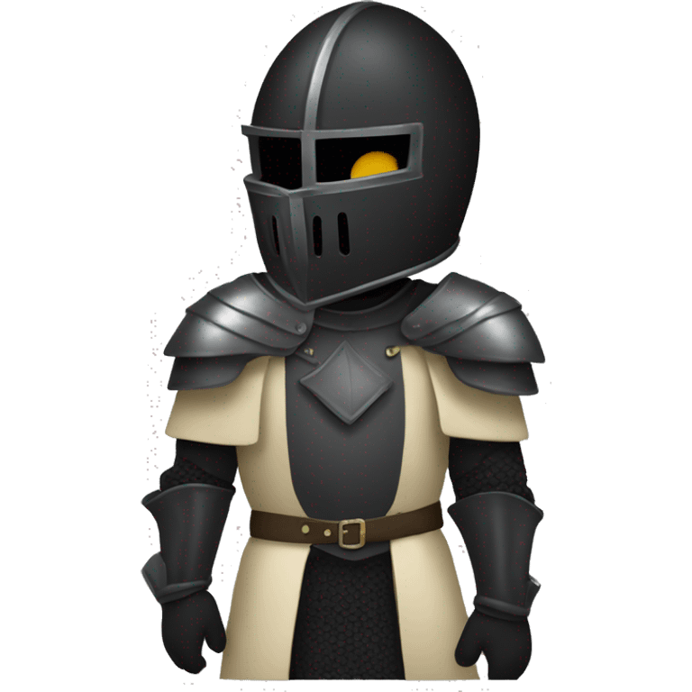 "A robust, black knight guy providing full covered in helmet." emoji