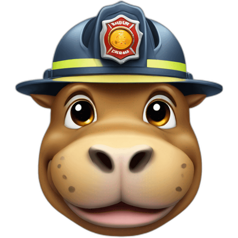 Fireman hippopotamus  emoji