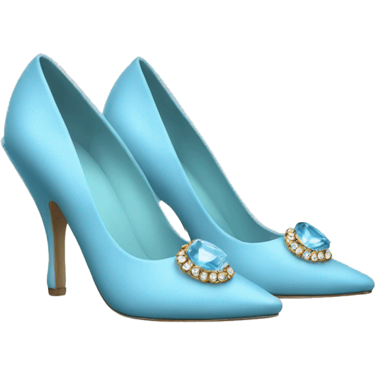 baby blue pumps with gem emoji