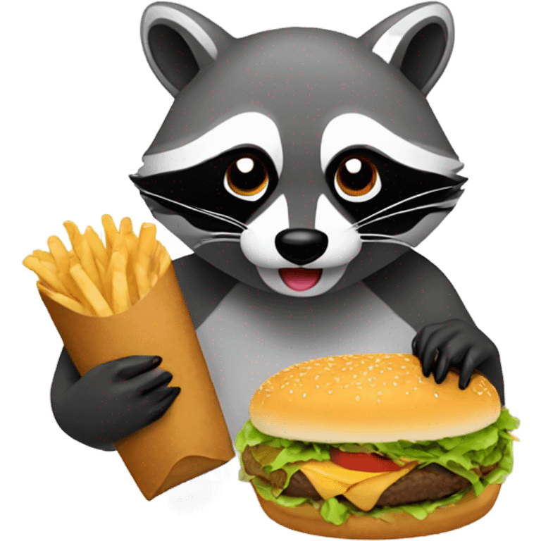 Racoon eating a burger  emoji