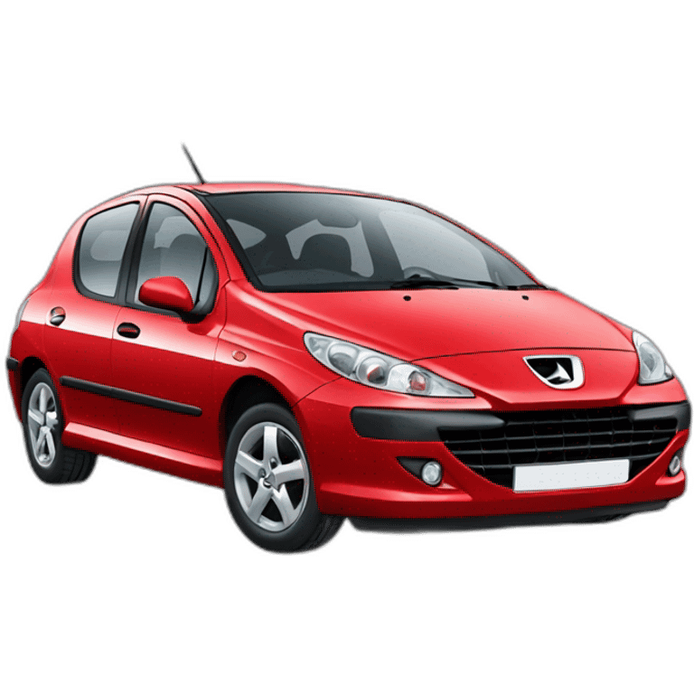 Red Peugeot 307 phase 1 emoji