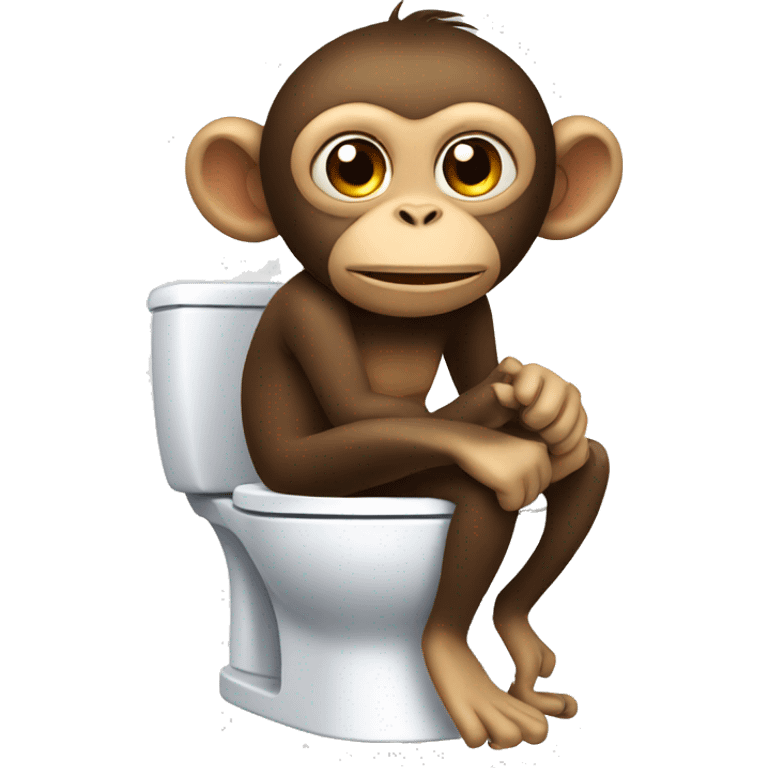 Monkey on toilet emoji