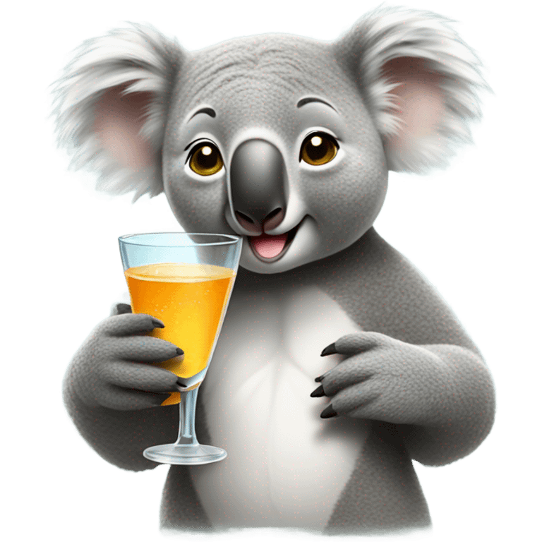 Koala drinking martini emoji