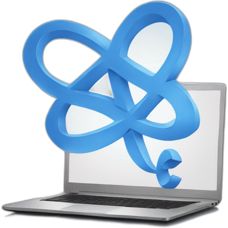 blue infinite symbol with laptop emoji