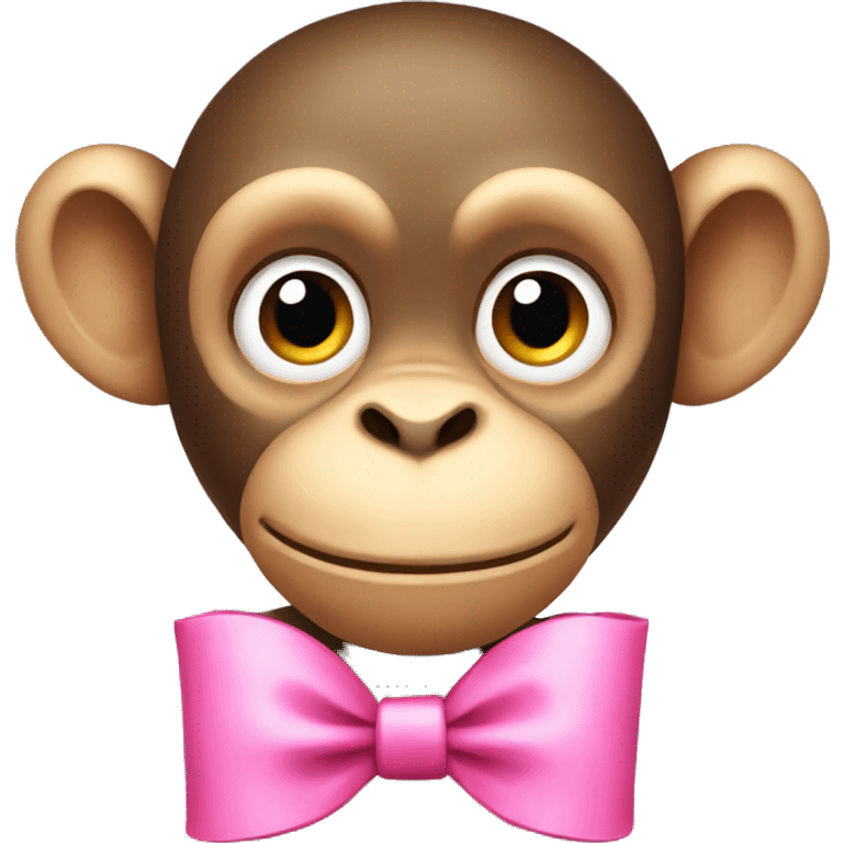 A monkey with a pink bow emoji