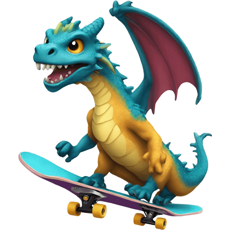 Skater dragon emoji